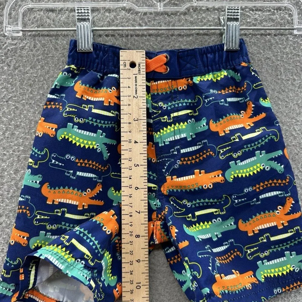 Quad‎ Seven Swim Trunks Baby Boys 24 Months Blue Alligator Swim Shorts Size 24M